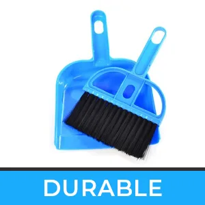2 Brothers Wholesale Mini Broom and Dustpan Cleaner for Rabbit, Chinchilla, Hedgehog, and Hamster Used for Animal Litter Blue - dustpan