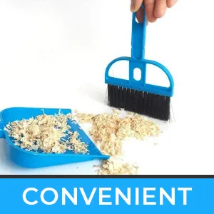 2 Brothers Wholesale Mini Broom and Dustpan Cleaner for Rabbit, Chinchilla, Hedgehog, and Hamster Used for Animal Litter Blue - dustpan
