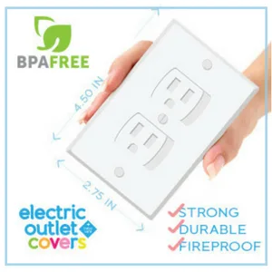 Ashtonbee Child Safety Plug Socket Covers, Plug Covers for Electrical Outlets, Electrical Safety Baby Products, White, Set of 2 2 Pack - product information 5