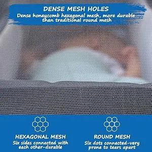 Baby Mosquito Net for Stroller, Durable Bug Net for Stroller, Bassinets, Cradles, Playards, Pack N Plays and Portable Mini Crib, Portable & Durable Baby Insect Netting White - Baby Insect Net
