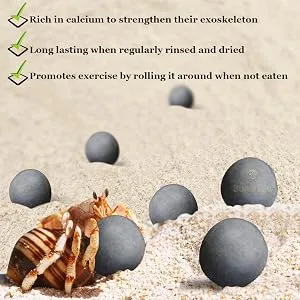 Sungrow 10 Hermit Crab, Crayfish Calcium Supplement Balls, Beneficial For Molting Pets, With Over 30 Beneficial Minerals - product information 3