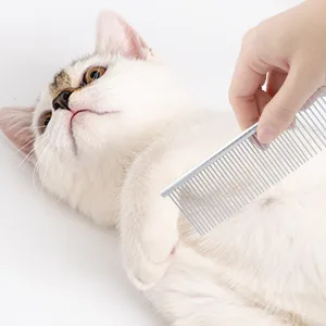 Dog Combs for Grooming Small Dogs, Metal Cat Comb, 2-in-1 Stainless Steel Fine Tooth Pet Comb(3 Pack) - cat comb