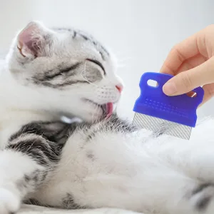 Dog Combs for Grooming Small Dogs, Metal Cat Comb, 2-in-1 Stainless Steel Fine Tooth Pet Comb(3 Pack) - flea comb