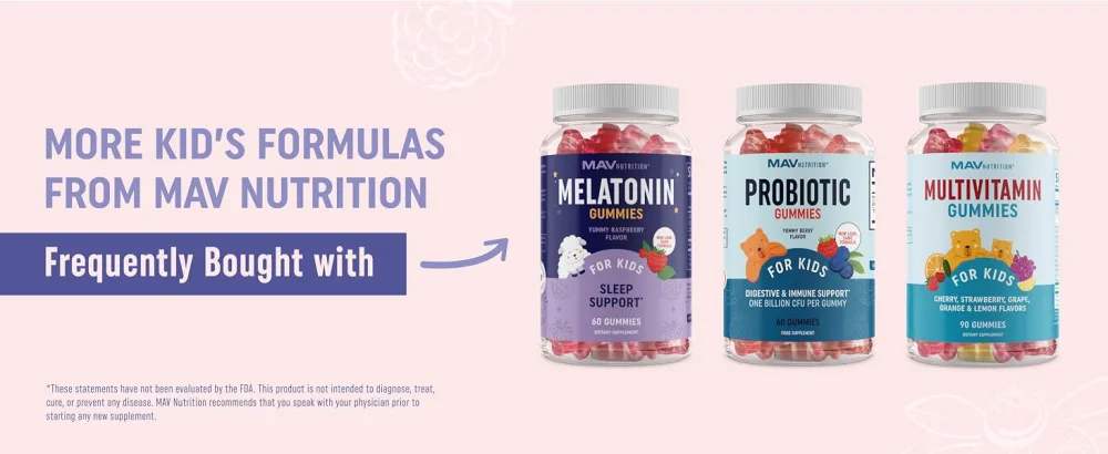 Magnesium Calming Gummies for Kids | Relaxing Magnesium for Kids | Calm Gummies for Natural Wake-Sleep Cycles with Chamomile & Lemon Balm | Gluten-Free, Non-GMO, Naturally Sweetened | 60 Count Calming Gummy for Kids - bought together