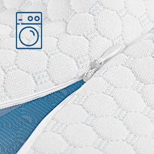 Polovo Memory Foam Pillows Neck Pillow for Sleeping Ergonomic Pillow for Neck and Shoulder Pain - Orthopedic Cervical Pillow for Side Back Stomach Sleeper - White&Blue - pillows