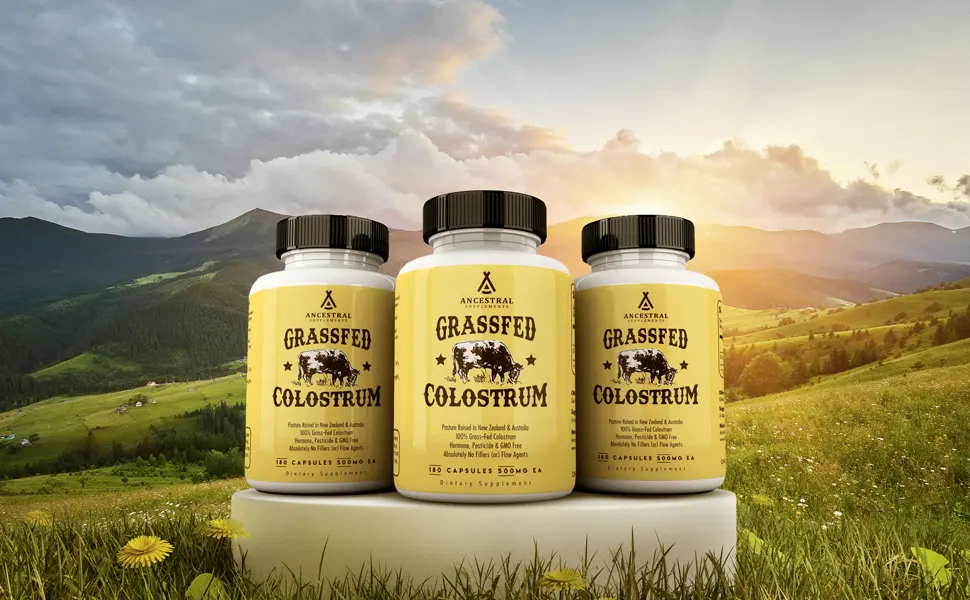 Ancestral Supplements Grass Fed Beef Colostrum - 3000 MG - 180 Capsules - Image