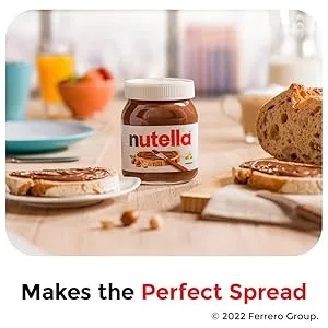Nutella Hazelnut Spread with Cocoa for Breakfast, Great for Easter Baking, 26.5 oz Jar 26.5 Ounce (Pack of 1) - Makes the Perfect Spread