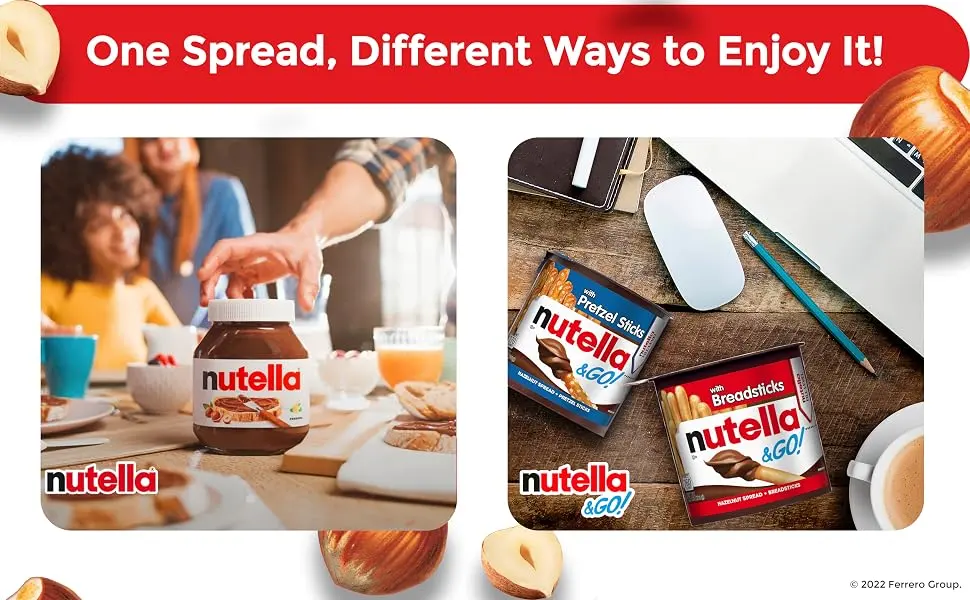 Nutella Hazelnut Spread with Cocoa for Breakfast, Great for Easter Baking, 26.5 oz Jar 26.5 Ounce (Pack of 1) - One Spread, Different Ways to Enjoy It!
