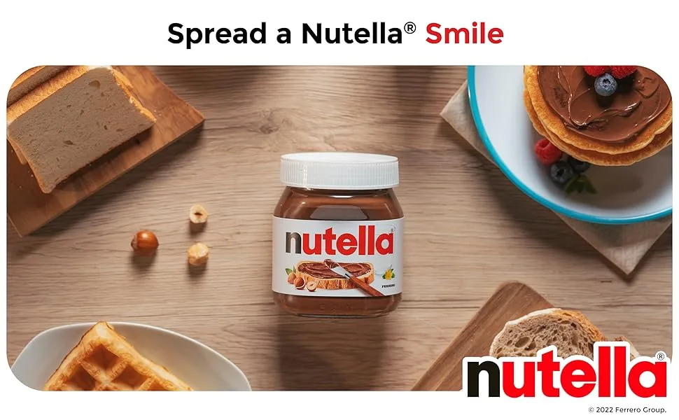 Nutella Hazelnut Spread with Cocoa for Breakfast, Great for Easter Baking, 26.5 oz Jar 26.5 Ounce (Pack of 1) - Spread a Nutella Smile