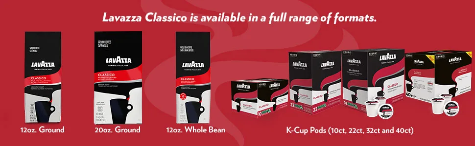 Lavazza Classico Ground Coffee Blend, Medium Roast, 12 Oz 12 Ounce (Pack of 1) Coffee - Lavazza Classico Ground Coffee