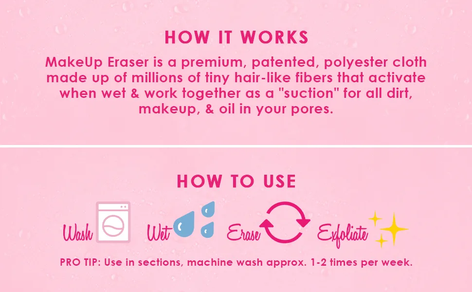 The Original MakeUp Eraser, Erase All Makeup With Just Water, Including Waterproof Mascara, Eyeliner, Foundation, Lipstick, and More Chic Black - makeup eraser reusable makeup remover cloth wipe