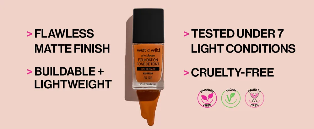 Wet n Wild Photo Focus Matte Liquid Foundation Cream Beige, Vegan & Cruelty-Free Cream Beige 1 Fl Oz (Pack of 1) - benefits