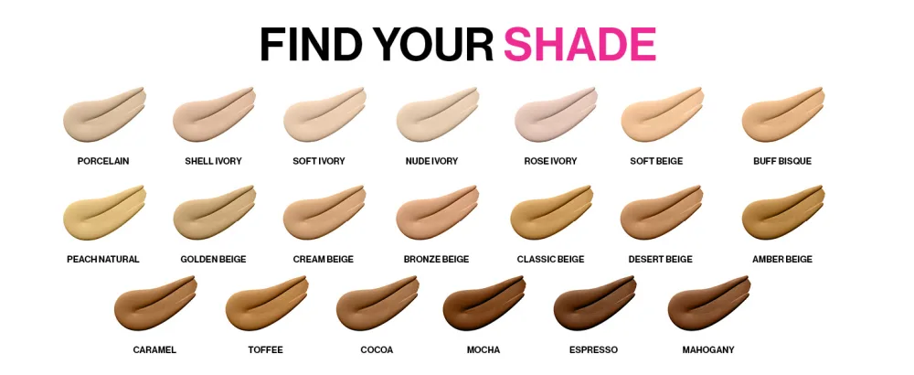 Wet n Wild Photo Focus Matte Liquid Foundation Cream Beige, Vegan & Cruelty-Free Cream Beige 1 Fl Oz (Pack of 1) - shade range