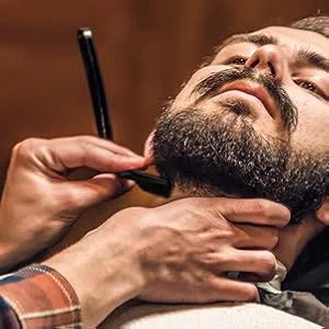 Utopia Care Professional Barber Straight Edge Razor Safety with 100-Pack Derby Blades - 100 Percent Stainless Steel (Black) - Beard Razor