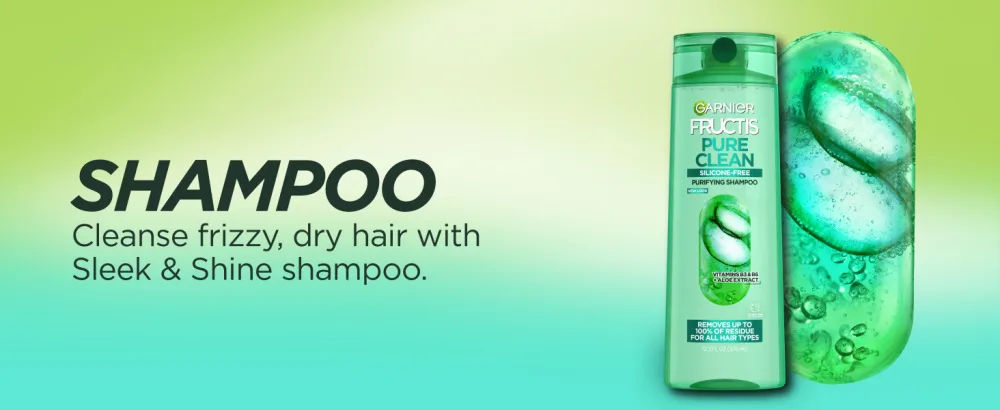 Garnier Fructis Pure Clean Purifying Shampoo, Silicone-Free, 12.5 Fl Oz, 3 Count (Packaging May Vary) 12.5 Fl Oz (Pack of 3) - shampoo