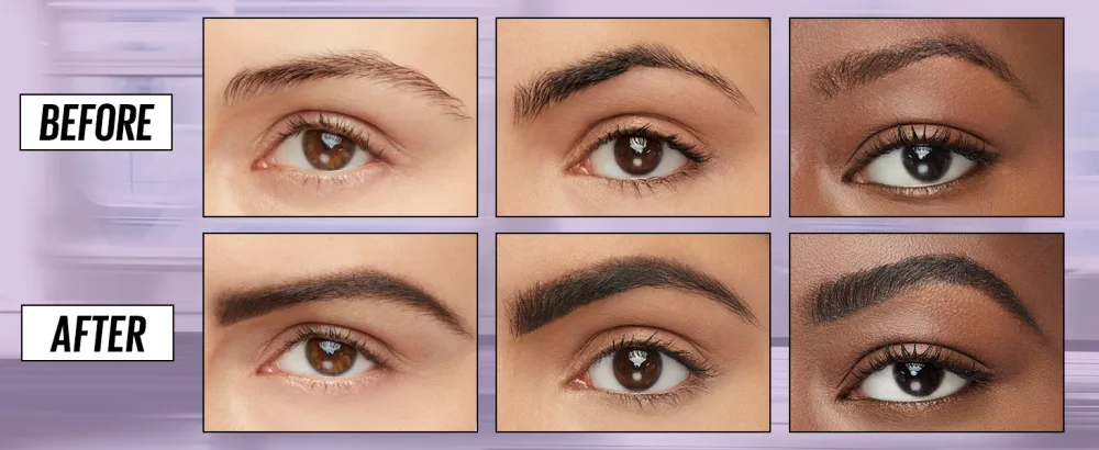 Maybelline Brow Ultra Slim Defining Eyebrow Makeup Mechanical Pencil With 1.55 MM Tip And Blending Spoolie For Precisely Defined Eyebrows, Soft Brown, 0.003 oz. 1 COUNT SOFT BROWN - Express Brow Ultra Brow Slim below and after