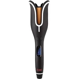 CHI Spin N Curl 1" Ceramic Rotating Curler In White, 1 Pound. Ideal for Shoulder-Length Hair between 6-16 inches. - chi, spin, curl, automatic, rotating, hair, tool, curling, iron, wand