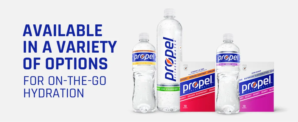 Propel, 3 Flavor Variety Pack, Zero Calorie Sports Drinking Water with Electrolytes and Vitamins C&E, 16.9 Fl Oz (12 Count) 3 - Flavor Variety Pack - Propel