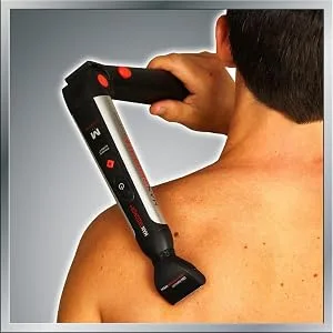 MANGROOMER - ULTIMATE PRO Back Shaver with 2 Shock Absorber Flex Heads, Power Hinge, Extreme Reach Handle and Power Burst - EXTREME REACH EXTENDABLE HANDLE