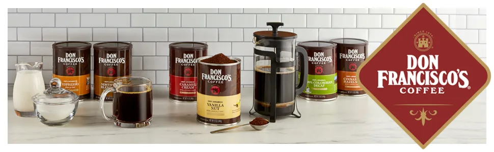 Don Francisco's Vanilla Nut Flavored Ground Coffee (3 x12 oz Cans) Vanilla Nut 12 Ounce (Pack of 3) - Can Refresh. Family Tradition