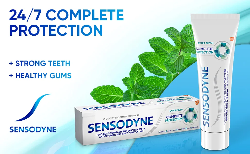 Sensodyne Complete Protection Sensitive Toothpaste For Gingivitis, Sensitive Teeth Treatment, Extra Fresh - 3.4 Ounces (Pack of 2) Extra Fresh 3.4 Ounce (Pack of 2) - Sensodyne Complete Protection