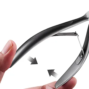 Cuticle Trimmer 3/4 Jaw Extremely Sharp Cuticle Nippers Scissors Stainless Steel Clippers Cutter Remover Pedicure Manicure Nail Tool, opove X7, Space Gray X7 Nippers - cuticle nipper