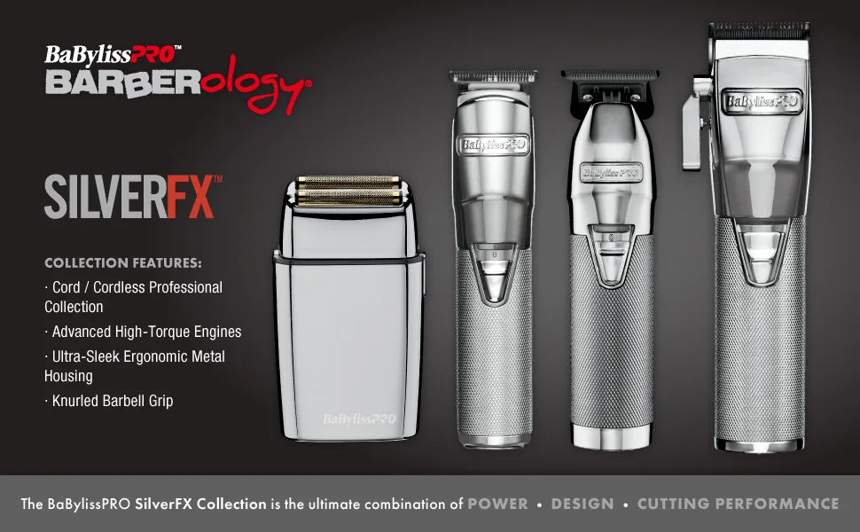 BaBylissPRO SILVERFX Metal Collection Single Foil Shaver - SilverFX