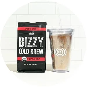 Bizzy Organic Cold Brew Coffee | Smooth & Sweet Blend | Coarse Ground Coffee | Micro Sifted | Specialty Grade | 100% Arabica | 2 LB Smooth & Sweet 2 Pound (Pack of 1) - bizzy smooth and sweet
