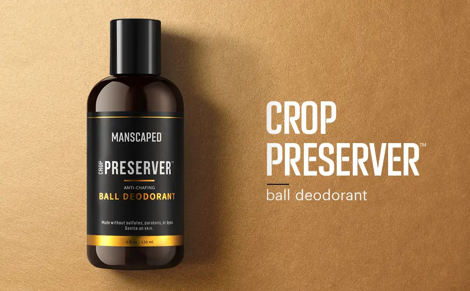MANSCAPED The Crop Preserver, Anti-Chafing Men's Ball Deodorant, Male Care Hygiene Moisturizer Featuring Soothing Aloe Vera, 4oz 4 Fl Oz (Pack of 1) - manscaped