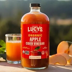 Lucy's Family Owned - USDA Organic NonGMO Raw Apple Cider Vinegar, Unfiltered, Unpasteurized, With the Mother, 34oz Glass Bottle (2 Pack) Organic Apple Cider Vinegar 34 Fl Oz (Pack of 2) - product information 6
