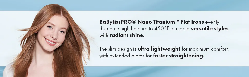 BabylissPRO Nano Titanium Ultra-Thin Hair Straightener, Professional Flat Iron For All Hair Types 1-1/2 Inch Prepack - Ultra Thin #2