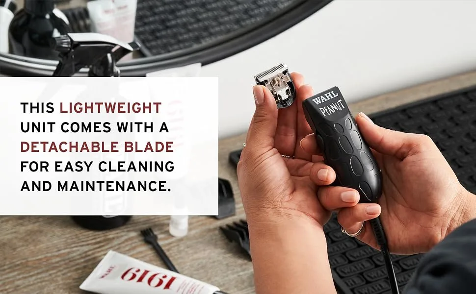 Wahl Professional Black Peanut Hair and Beard Clipper Trimmer with a Powerful Rotary Motor for Professional Barbers and Stylists - Model 8655-200 - wahl