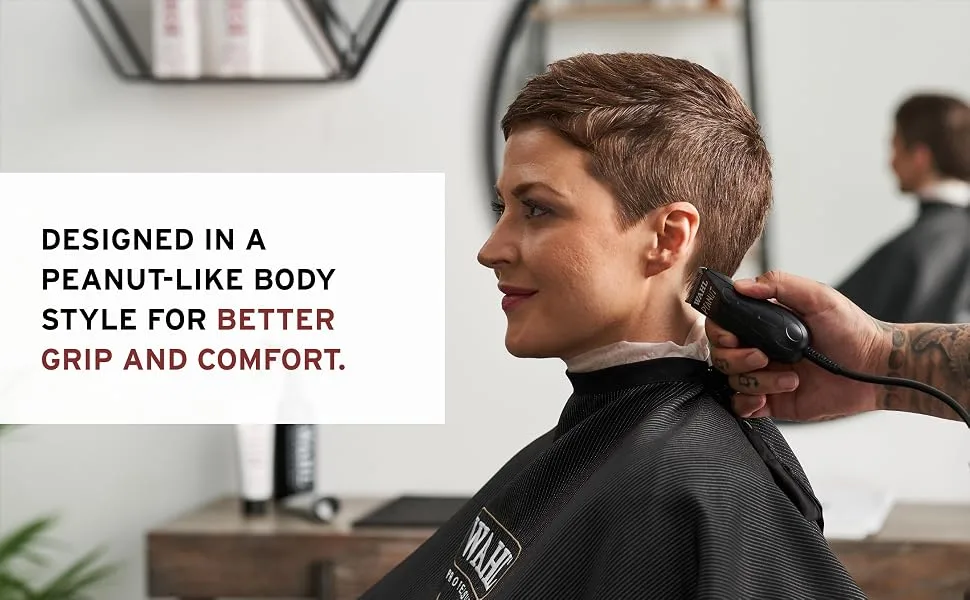 Wahl Professional Black Peanut Hair and Beard Clipper Trimmer with a Powerful Rotary Motor for Professional Barbers and Stylists - Model 8655-200 - wahl