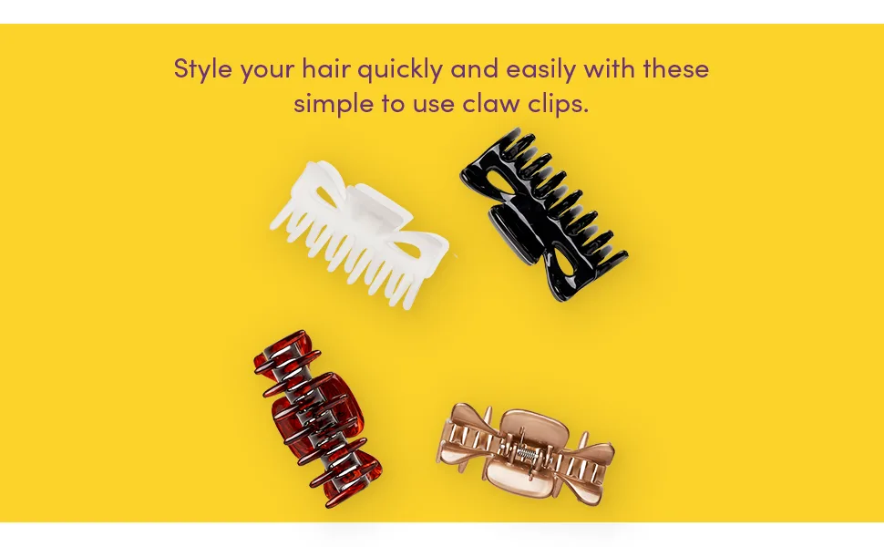 Goody Classics Medium Claw Clips , Assorted Colors - Great for Easily Pulling Up Your Hair - Pain-Free Hair Accessories for Women, Men, Boys, and Girls , 4 Count (Pack of 1) - Para Gold Black Toddler Flower Baby Head Cabello