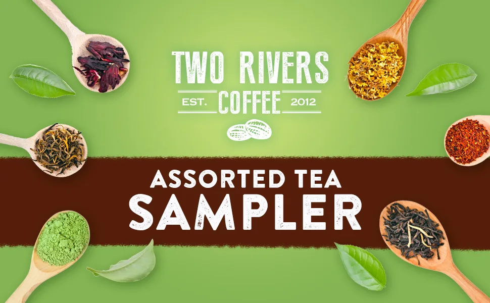 Two Rivers Assorted Tea Sampler Variety Pack for Keurig K-Cup Brewers, 40 Count - Two Rivers Assorted Tea Sampler Tea Pods Cups