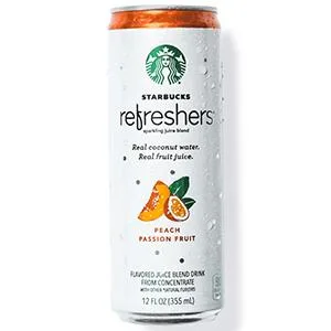 Starbucks, Refreshers with Coconut Water, Strawberry Lemonade, 12 fl Oz. Cans (12 Pack) - starbucks refreshers with coconut water sparkling juice energy drink