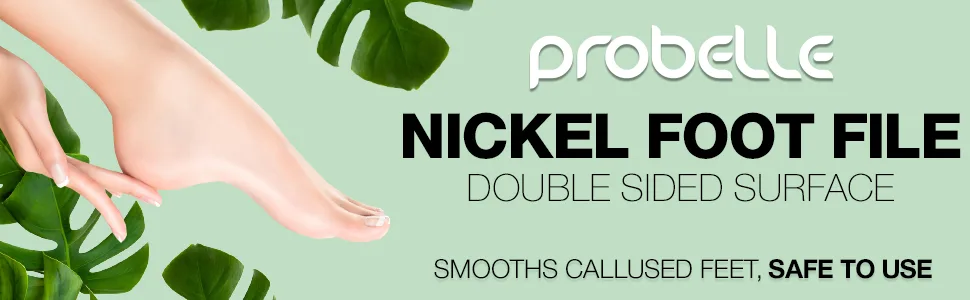 Probelle Double Sided Multidirectional Nickel Foot File Callus Remover - Immediately Reduces calluses and Corns to Powder for Instant Results, Safe Tool (Dark Grey) - foot scrubber file callus remover stone for feet scrapper scrub smooth best files