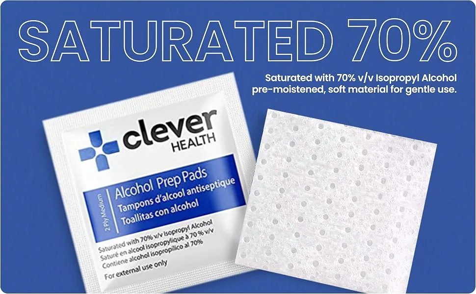 Alcohol Prep Pads Medium 2-Ply - 400 Alcohol Wipes individually wrapped Swabs Saturated With 70% v/v Isopropyl 200 Count (Pack of 2) - Individual wrapped saturated with 70% alcohol