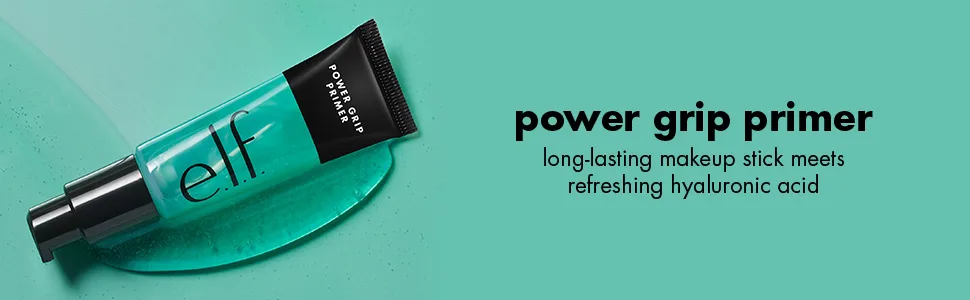 e.l.f. Power Grip Primer, Gel-Based & Hydrating Face Primer For Smoothing Skin & Gripping Makeup, Moisturizes & Primes, 0.811 Fl Oz (24 ml) - Header