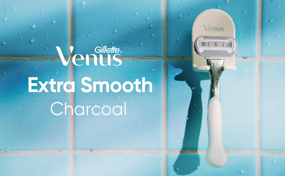 Gillette Venus Extra Smooth Charcoal Women's Razor Blade Refills, 6 Count Charcoal Refills (6ct) - Venus Extra Smooth Charcoal Women
