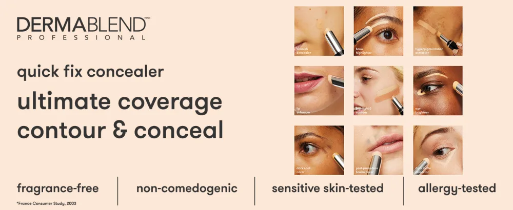 Dermablend Quick Fix Full Coverage Concealer Stick , Fast & Easy Pecision Coverage with all day Hydration. 10C Natural 0.16 Ounce - dermablend quick fix concealer color correcting concealer corrective concealer face eye concealer