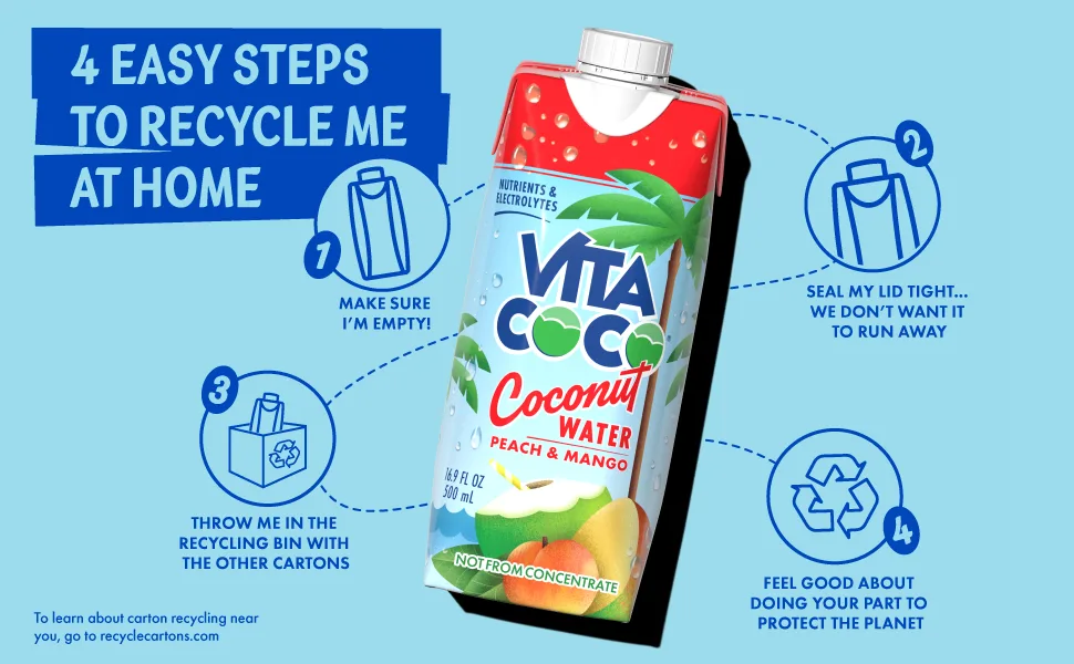 Vita Coco Coconut Water, Peach & Mango - Naturally Hydrating Electrolyte Drink - Smart Alternative to Coffee, Soda, and Sports Drinks - Gluten Free - 16.9 Ounce (Pack of 12) Peach and Mango - product information 13
