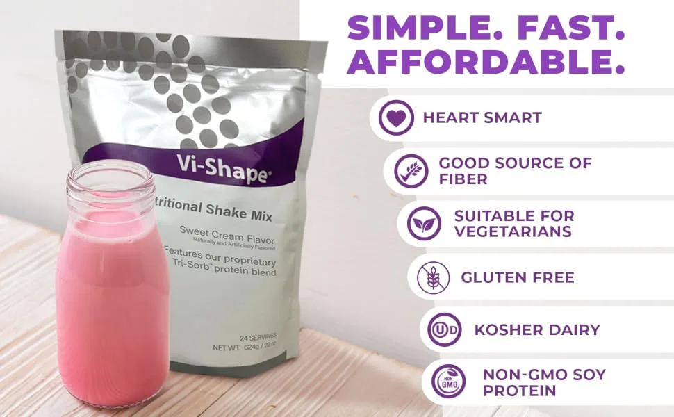 ViSalus Vi-Shape Nutritional Shake Mix Sweet Cream Flavor | 22oz (1 Bag, 24 Servings) - Visalus shake mix vi-shape sweet cream