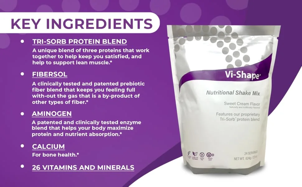 ViSalus Vi-Shape Nutritional Shake Mix Sweet Cream Flavor | 22oz (1 Bag, 24 Servings) - Visalus shake mix vi-shape sweet cream