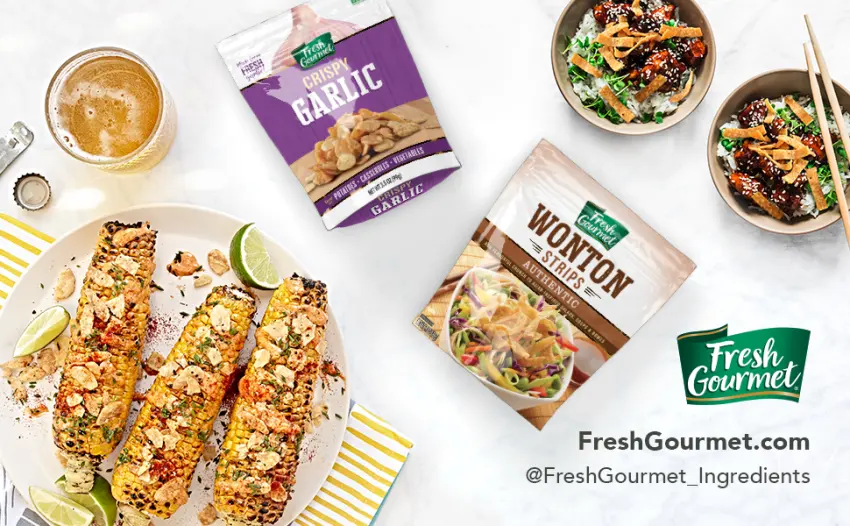 Fresh Gourmet Authentic Wonton Strips | 1 Pound | Low Carb | Crunchy Snack and Salad Topper Wonton Strips Authentic 16 Ounce (Pack of 1) - cheese crisp croutons crispy veggies crunchy toppings fruit nuts salad dressing onion butter garlic