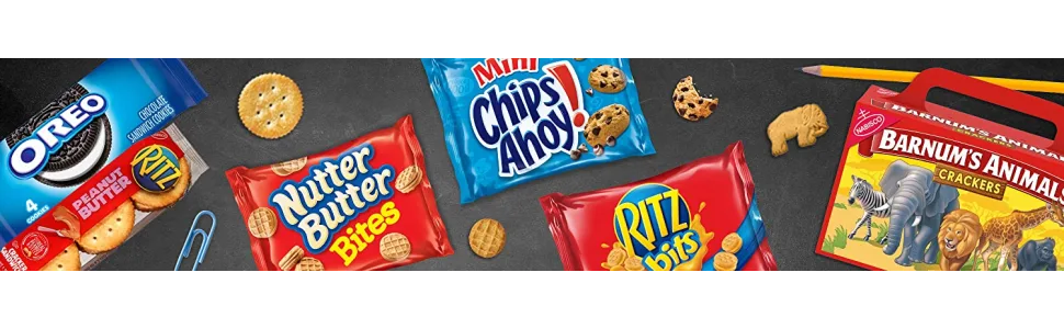 Nabisco Classic Mix Variety Pack, OREO Mini, CHIPS AHOY Mini, Nutter Butter Bites, RITZ Bits Cheese, 20 Snack Packs - image