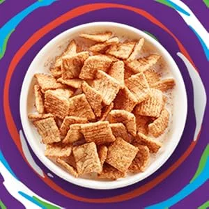 Original Cinnamon Toast Crunch Breakfast Cereal, 27 OZ Giant Size Box - Original Cinnamon Toast Crunch breakfast cereal served in a white bowl with milk.