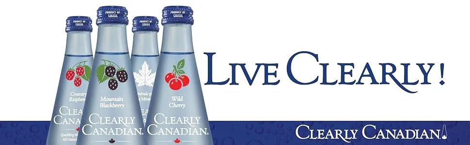 Clearly Canadian Variety Pack Sparkling Spring Water Beverage, Natural & Carbonated, Flavored Seltzer Water, Mixed Flavors, 1 Case (12 Bottles x 325mL) - clearly canadian variety pack