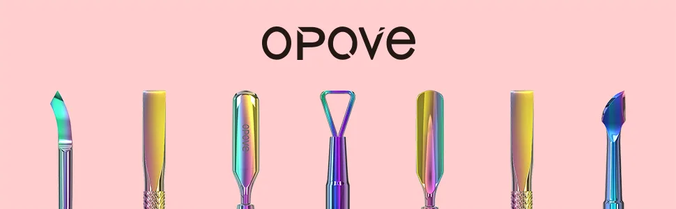 Cuticle Pusher Acetone/Gel/Nail Polish Remover Stainless Steel Professional 3pcs Set Cuticle Scraper Fingernails & Toenails Clean Manicure Tools Cuticle Care for Women&Girl,opove CP-3 (Rainbow Color) B-rainbow Color - product information 1
