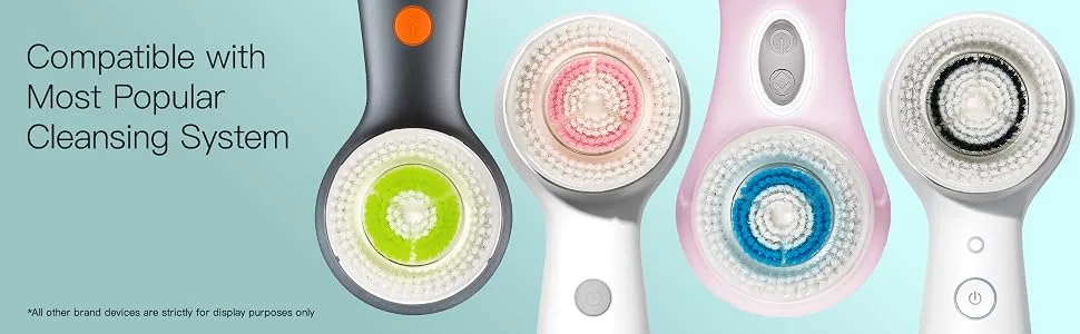 Brushmo Compatible Replacement Facial Cleansing Brush Heads (4-Pack) - Clarisonic facial brush head brushmo compatible with mia mia 2 mia smart man